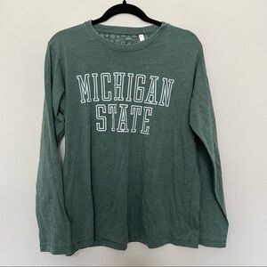 NWT Michigan state green long sleeve graphic t-shirt sz.S
